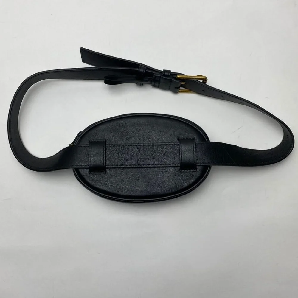 ARITZIA Auxiliary Leather Belt Bag Fanny Hip Pack Black - Picture 3 of 13
